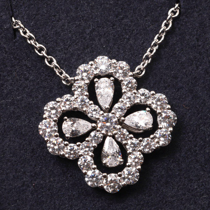 [Clover Jewelry]LOOP NECKLACE FULL MOTIF DIAMOND 16MM MULTIPLE COLORS