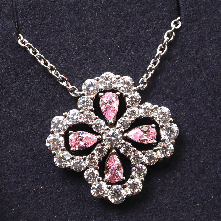 [Clover Jewelry]LOOP NECKLACE FULL MOTIF DIAMOND 16MM MULTIPLE COLORS