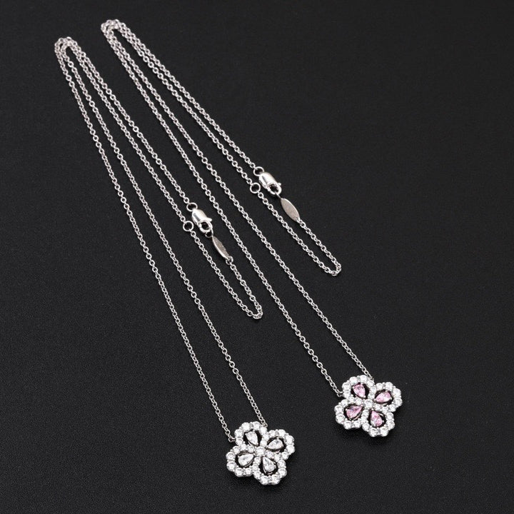 [Clover Jewelry]LOOP NECKLACE FULL MOTIF DIAMOND 16MM MULTIPLE COLORS