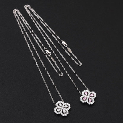 [Clover Jewelery]LOOP NECKLACE FULL MOTIF DIAMOND 16MM MULTIPLE COLORS