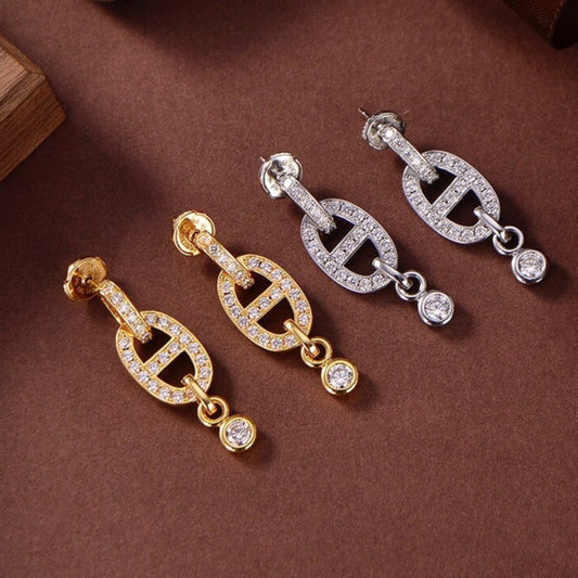 [Clover Jewelery]HM CHAINE DIAMOND EARRINGS