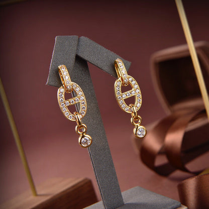 [Clover Jewelery]HM CHAINE DIAMOND EARRINGS