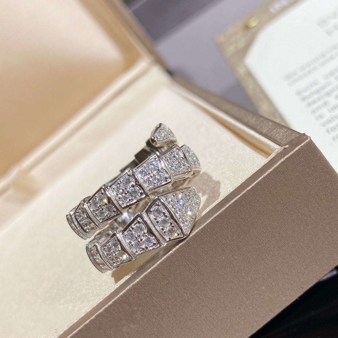 [Clover Jewellery]SERPENTI DOPPELRING SILBER MIT DIAMANTEN