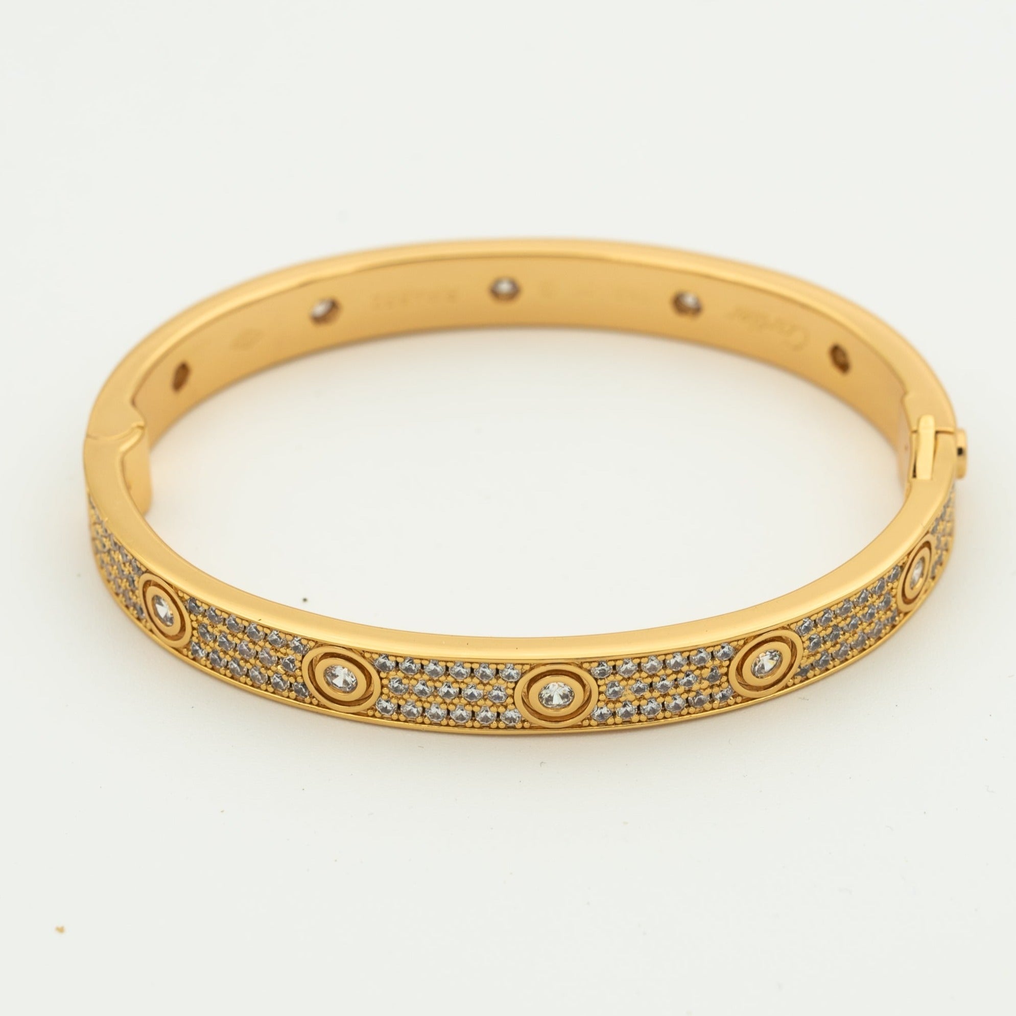 [Clover Jewelry]LOVE BRACELET 6.1MM DIAMOND-PAVED 10 BIG DIAMONDS