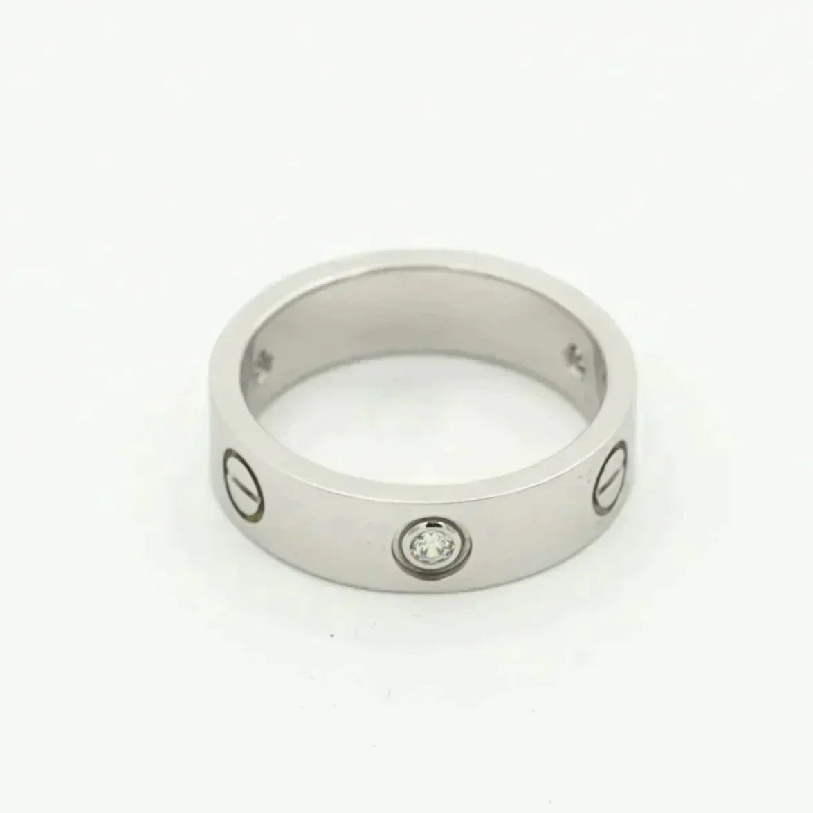 [Clover Jewelry]LOVE RING 5.5MM 3 DIAMONDS SILVER