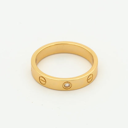 [Clover Jewelery]LOVE RING 4MM 1 DIAMOND PINK GOLD