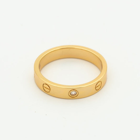 [Clover Jewelery]LOVE RING 4MM 1 DIAMOND PINK GOLD