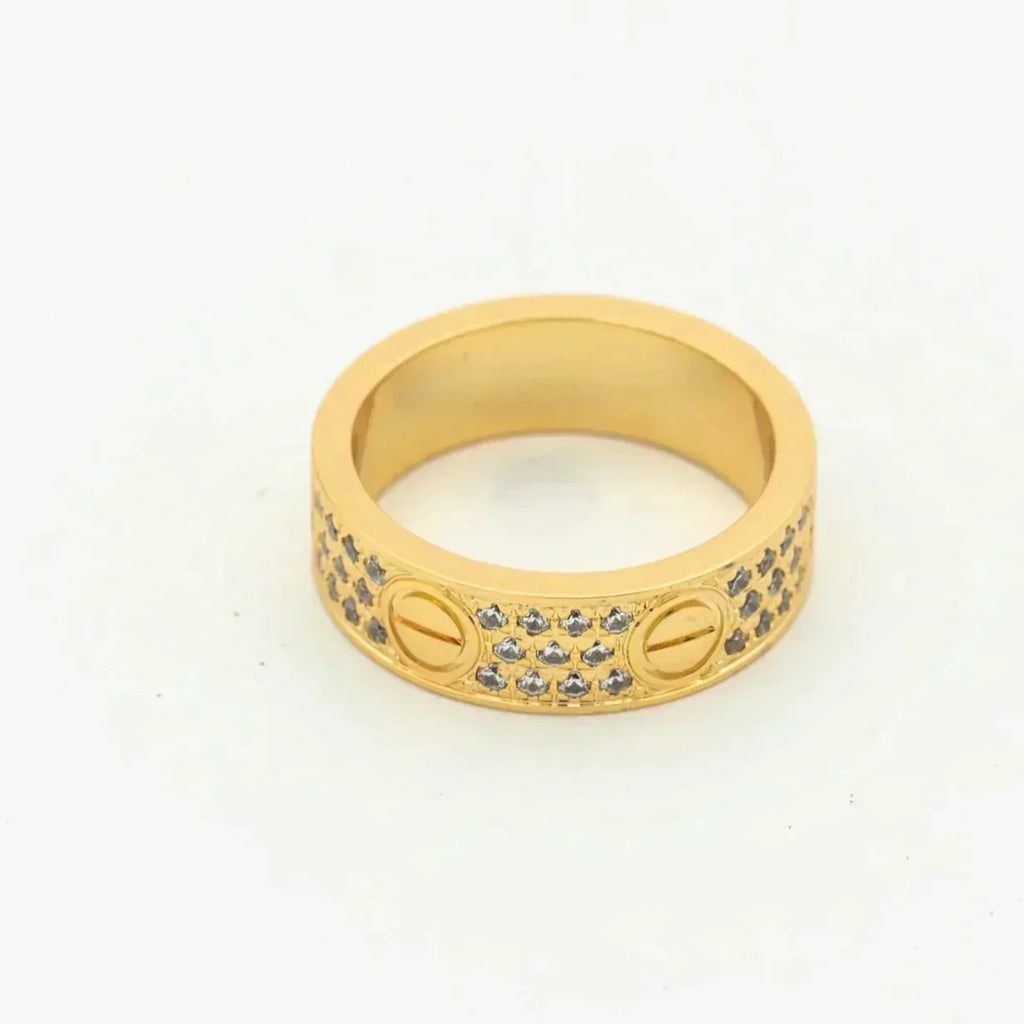 [Clover Jewelry]LOVE RING 5.5MM DIAMONDS PAVED