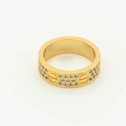 [Clover Jewelery]LOVE RING 5.5MM DIAMONDS PAVED