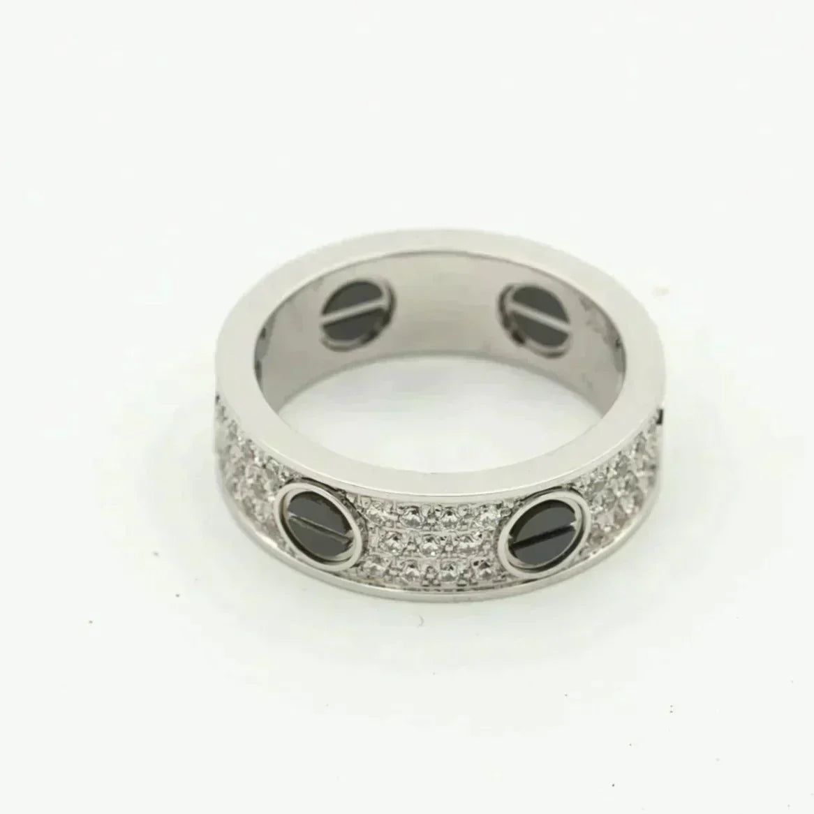 [Clover Jewelry]LOVE RING 5.5MM DIAMONDS PAVED CERAMIC