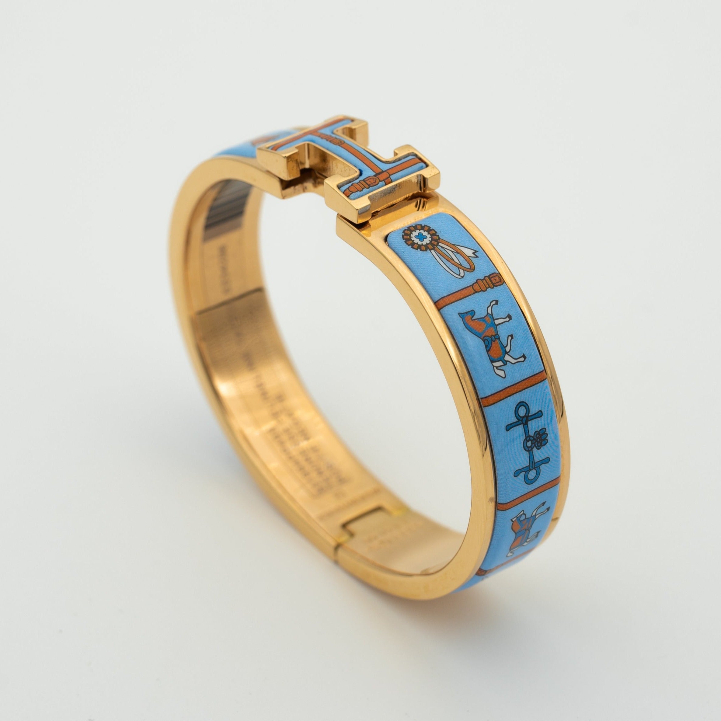 [Clover Jewelry]H PINK GOLD BRACELET BLUE CERAMIC