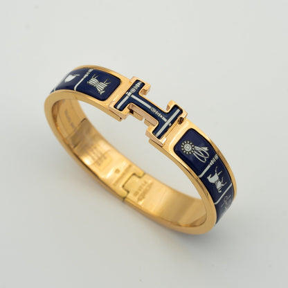 [Clover Jewelery]H BRACELET BLUE CERAMIC