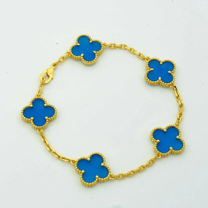 [Clover Jewelery]CLOVER 5 MOTIFS BLUE AGATE BRACELET