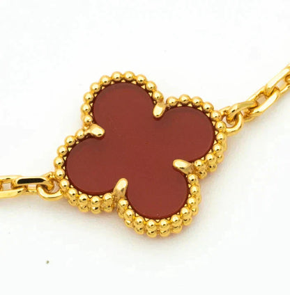 [Clover Jewelery]CLOVER  5 MOTIFS CARNELIAN GOLD BRACELET