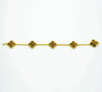 [Clover Jewelry]CLOVER  5 MOTIFS TIGER EYE BRACELET