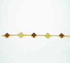 [Clover Jewelry]CLOVER 5 MOTIFS CARNELIAN DIAMOND BRACELET