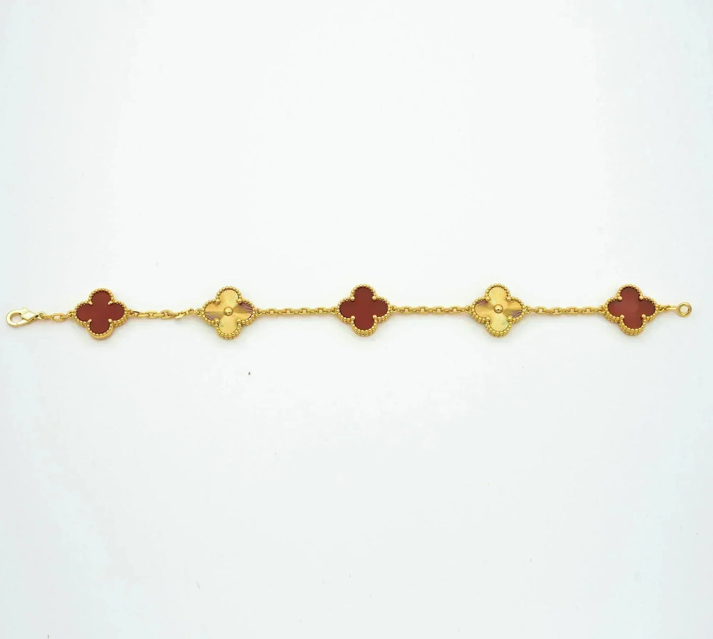 [Clover Jewelery]CLOVER  5 MOTIFS CARNELIAN GOLD BRACELET