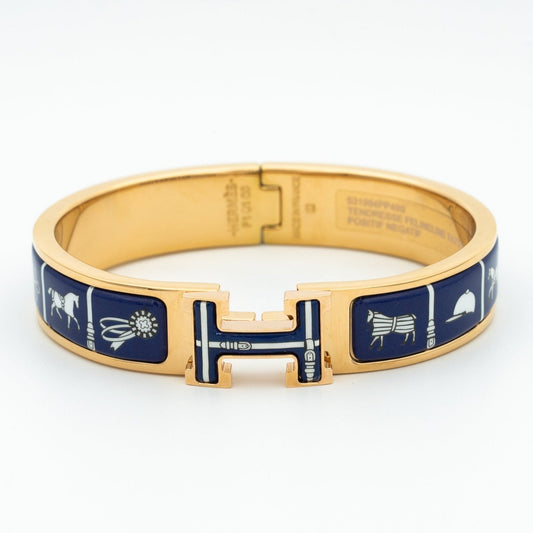 [Clover Jewelery]H BRACELET BLUE CERAMIC