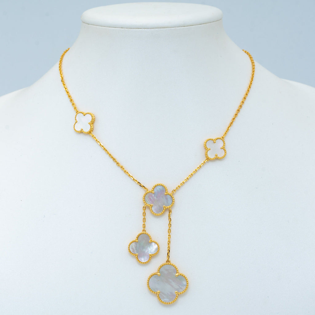 [Clover Jewelry]KLEE MOTHER-OF-PEARL-HALSKETTE 6 MOTIVE