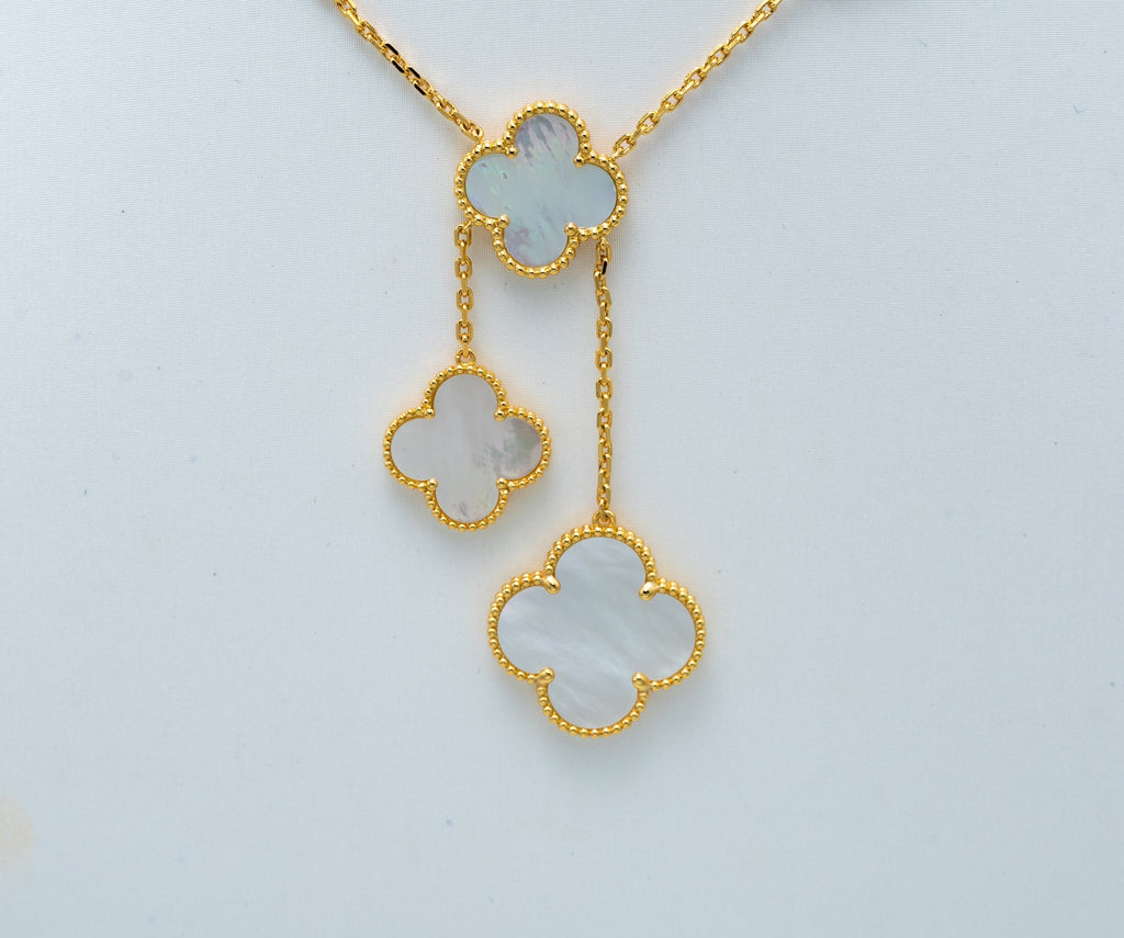 [Clover Jewelry]KLEE MOTHER-OF-PEARL-HALSKETTE 6 MOTIVE