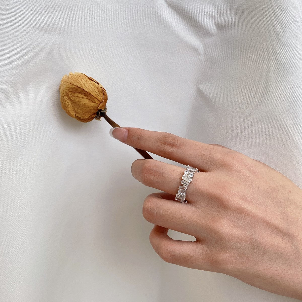 [Clover Jewelery]Delicate Multi Shape Tennis Ring