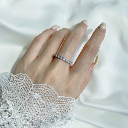 [Clover Jewelery]Sparkling Round Cut Tennis Ring