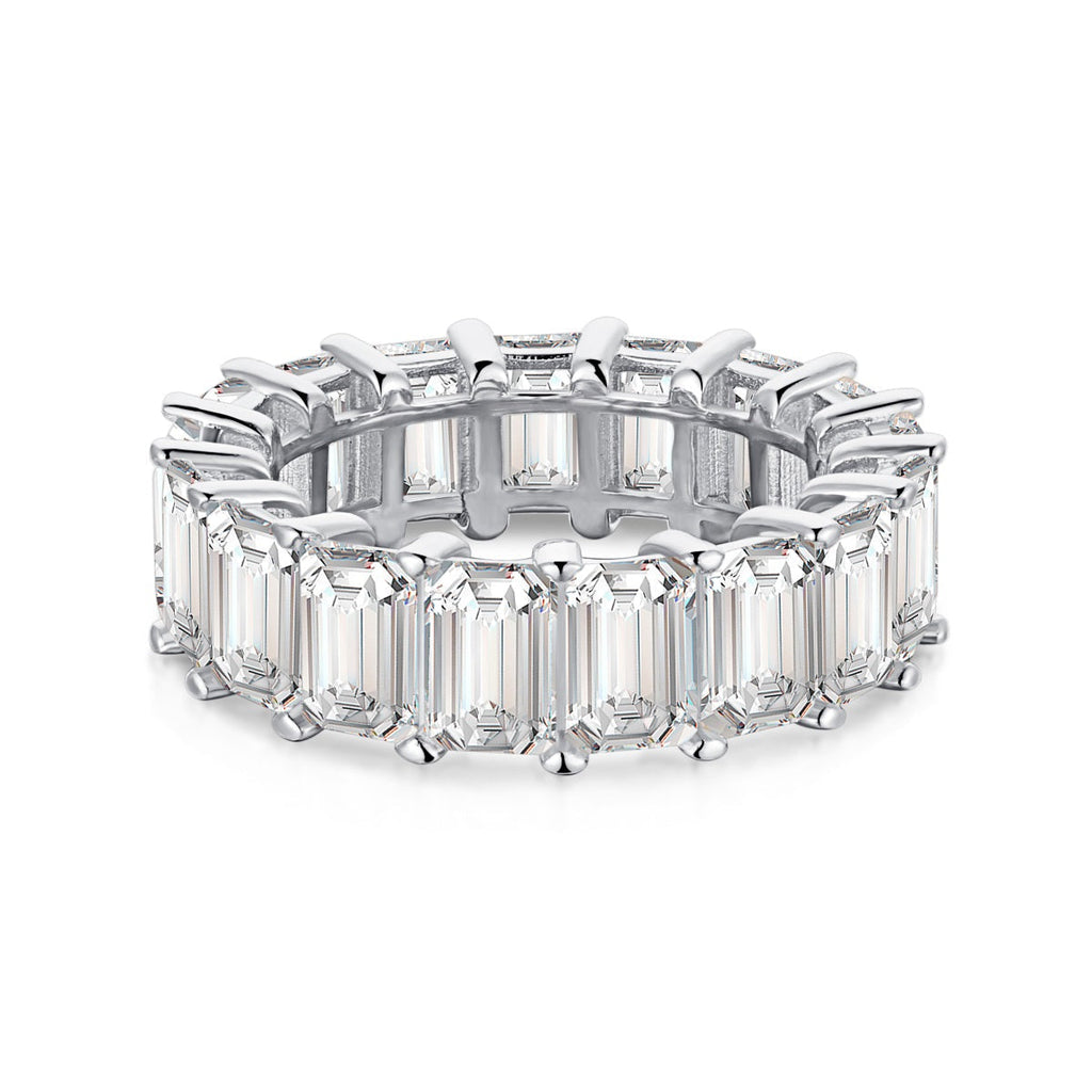 [Clover Jewelry]0.75 Carat Elegant Emerald Cut Tennis Ring