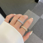 [Clover Jewelry]Ornate Oval Cut Tennis Ring