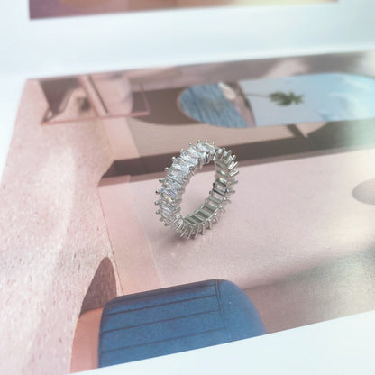 [Clover Jewelery]Unique Colorful Radiant Cut RIng