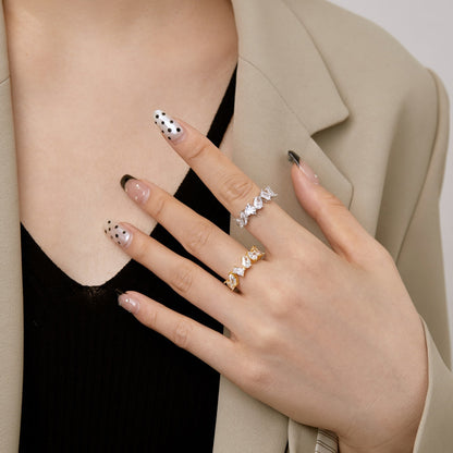[Clover Jewelery]Delicate Multi Cut Ring