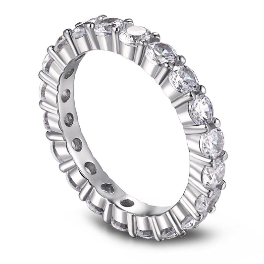 [Clover Jewelery]Sparkling Round Cut Tennis Ring