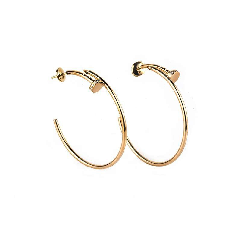 [Clover Jewelery]JUSTE EARRINGS GOLD DIAMONDS 1.8MM