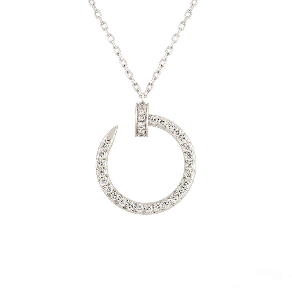 [Clover Jewelry]JUSTE NECKLACE SILVER DIAMONDS