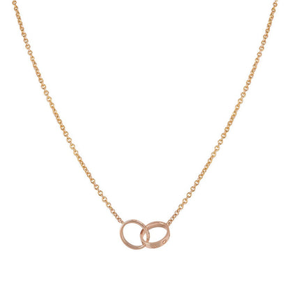 [Clover Jewelery]LOVE NECKLACE DOUBLE RING PINK GOLD