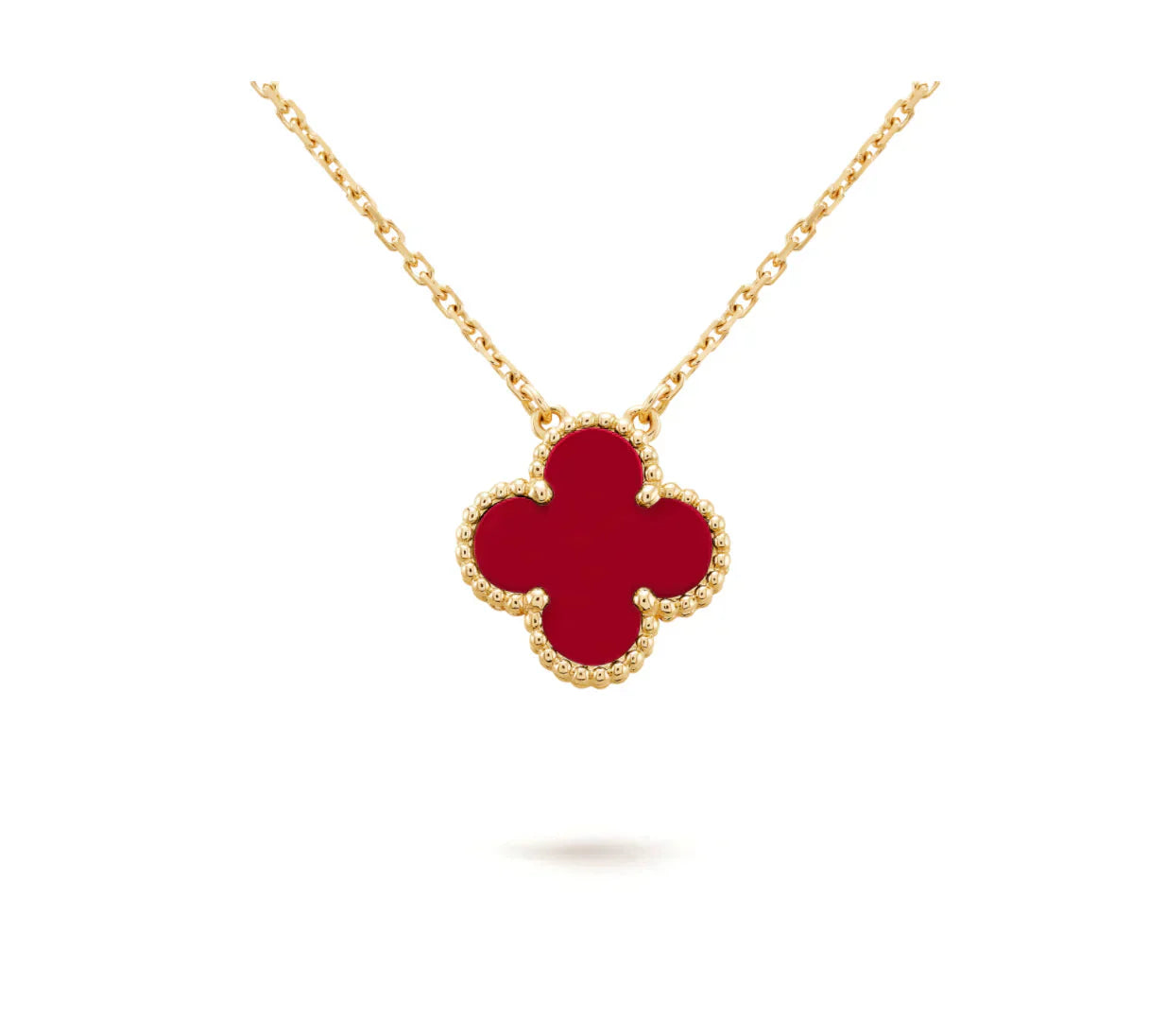 [Clover Jewelery]CLOVER 15MM CARNELIAN SINGLE FLOWER NECKLACE