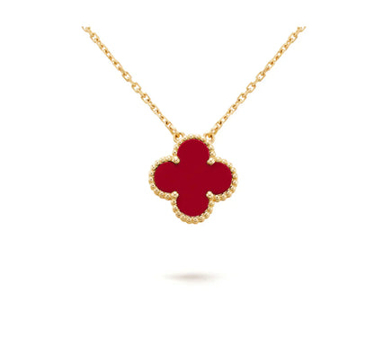 [Clover Jewelery]CLOVER 15MM CARNELIAN SINGLE FLOWER NECKLACE