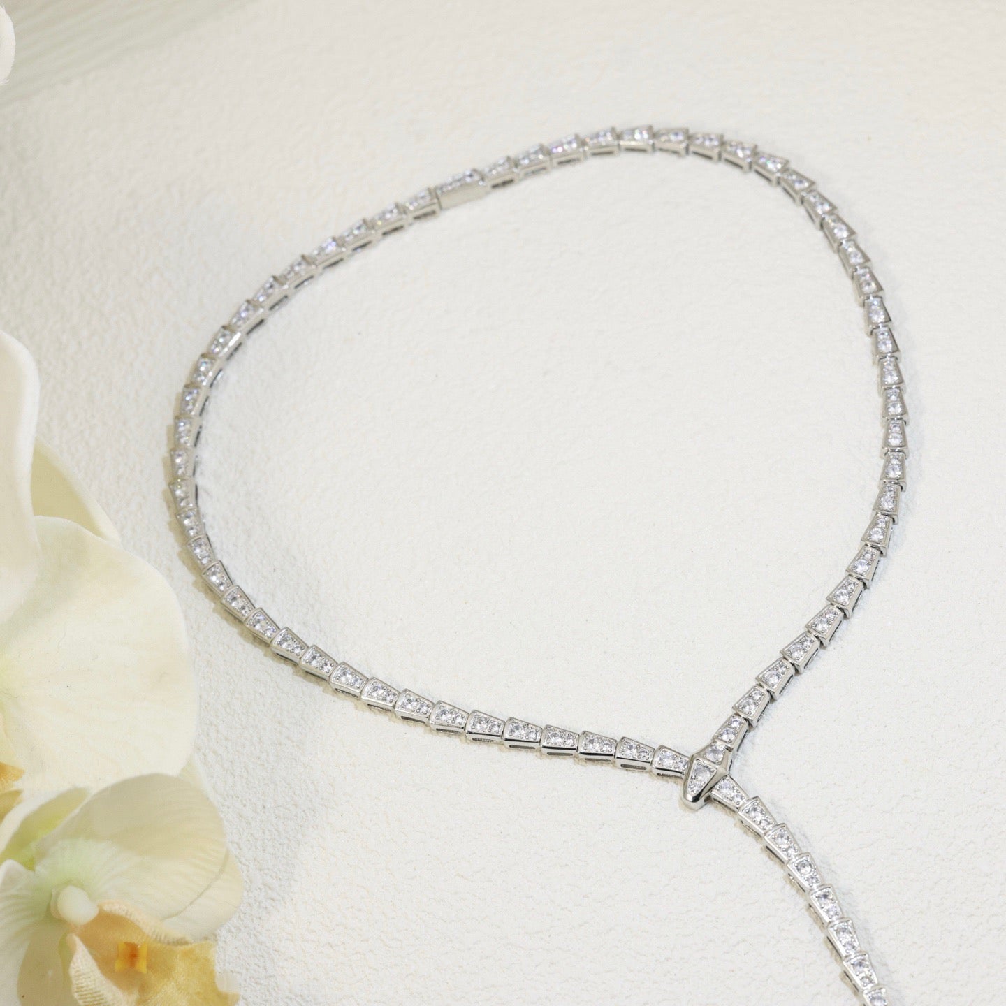 [Clover Jewelry]SERPENTI HALSKETTE SILBER DIAMANT
