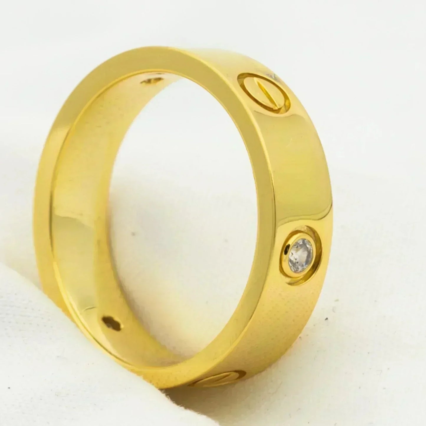 [Clover Jewelery]LOVE RING 5.5MM 3 DIAMONDS GOLD