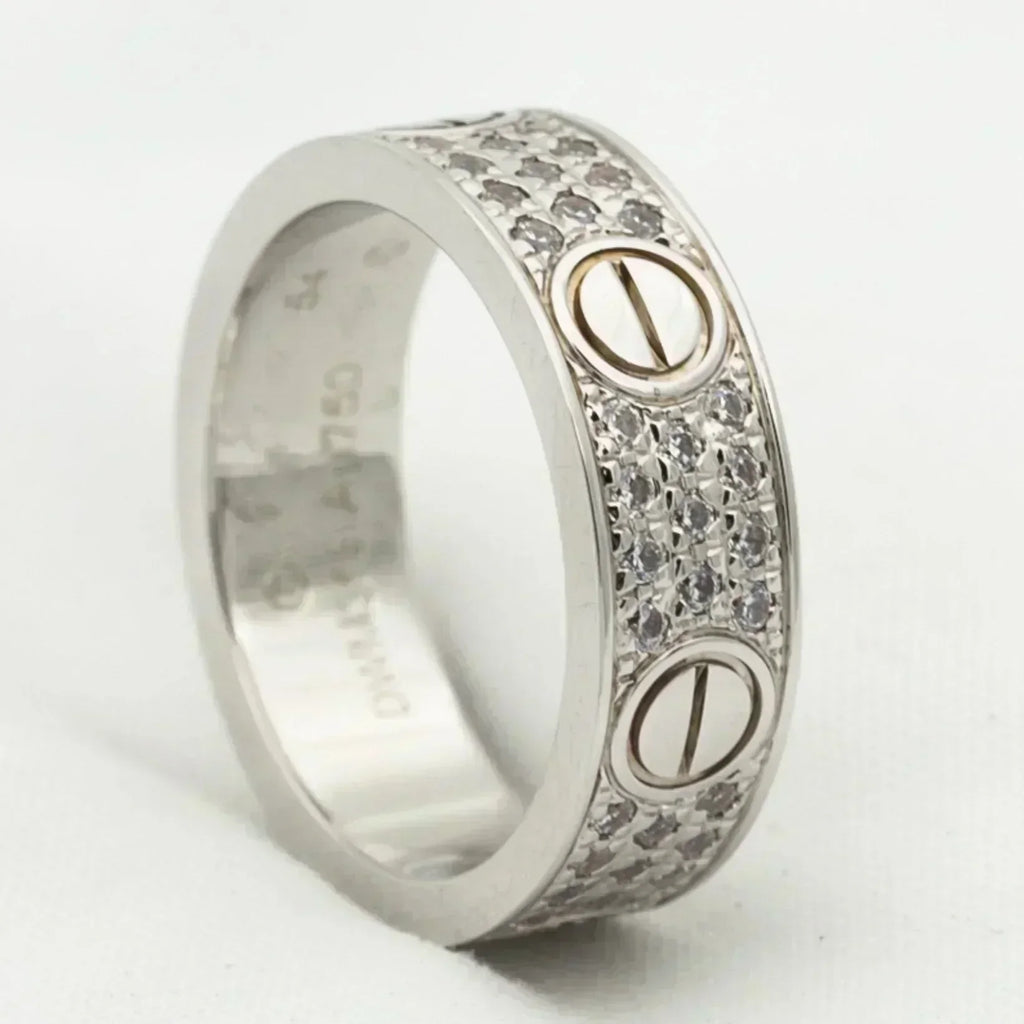 [Clover Jewelry]LOVE RING 5.5MM DIAMONDS PAVED