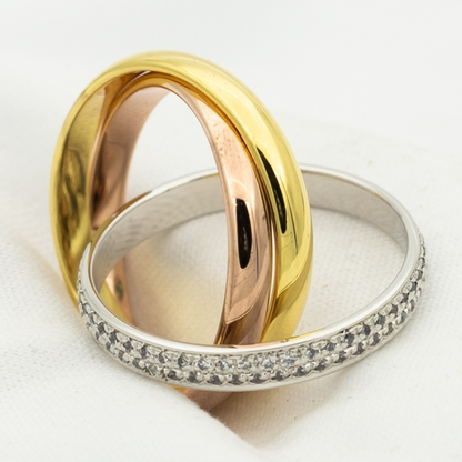 [Clover Jewellery]TRINITY RING GOLD ROSA GOLD SILBER DIAMANTEN 