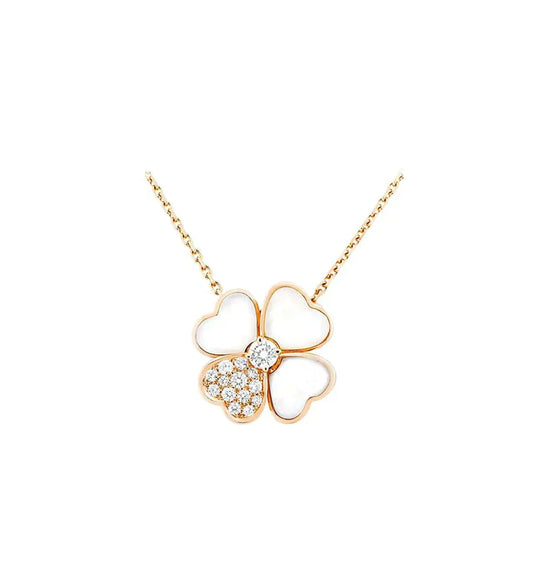 [Clover Jewelery]CLOVER MOP DIAMOND ROSE GOLD NECKLACE
