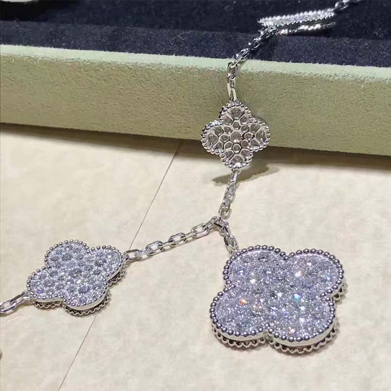 [Clover Jewelery]CLOVER 6 MOTIFS SILVER DIAMOND BRACELET