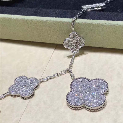 [Clover Jewelery]CLOVER 6 MOTIFS SILVER DIAMOND BRACELET