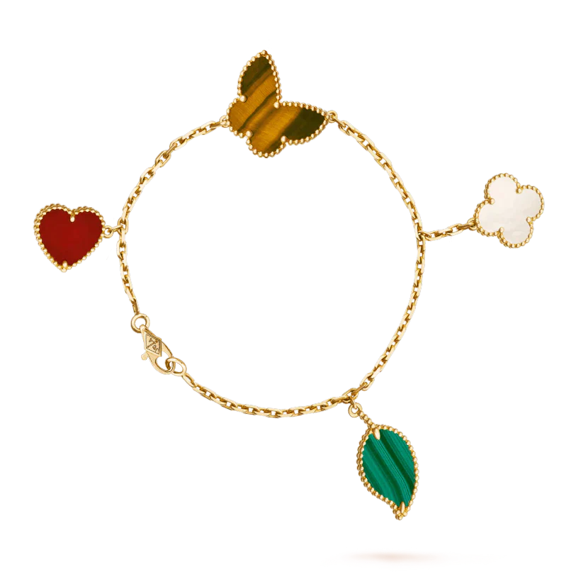 [Clover Jewelery]LUCKY SPRING 5 MOTIF GOLD BRACELET