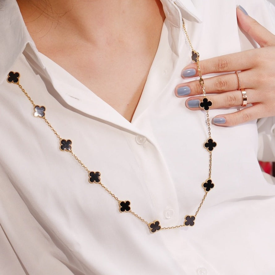 [Clover Jewelry]KLEEBLATT 20 MOTIVE ONYX ROSEGOLD