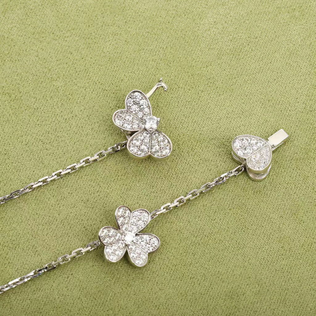 [Clover Jewelry]FRIVOLE SILBERN 9 BLUMEN HALSKETTE