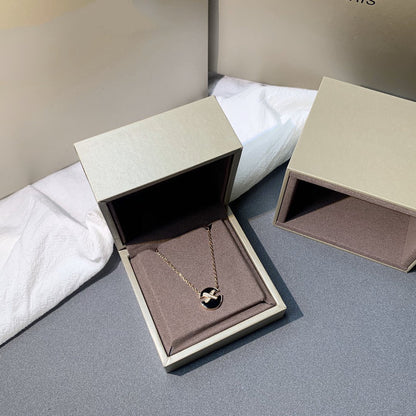 [Clover Jewelery]JEUX DE PINK GOLD DIAMOND NECKLACE