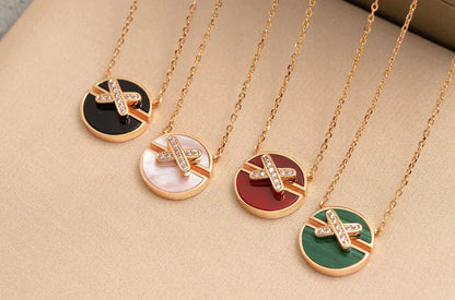 [Clover Jewelery]JEUX DE ROSE GOLD DIAMOND NECKLACE