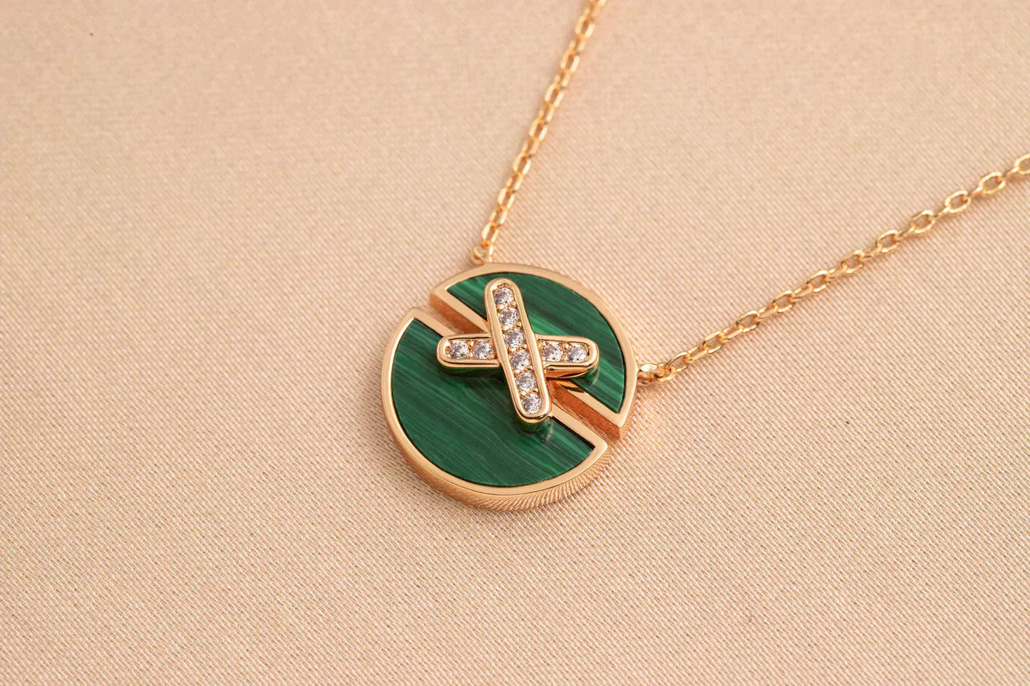 [Clover Jewelery]JEUX DE ROSE GOLD DIAMOND NECKLACE