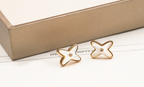 [Clover Jewelry]JEUX DE WHITE MOP ROSE GOLD DIAMOND EARRINGS